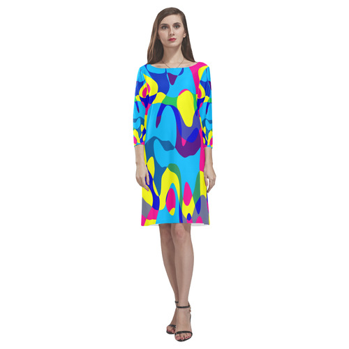Colorful chaos Rhea Loose Round Neck Dress(Model D22)
