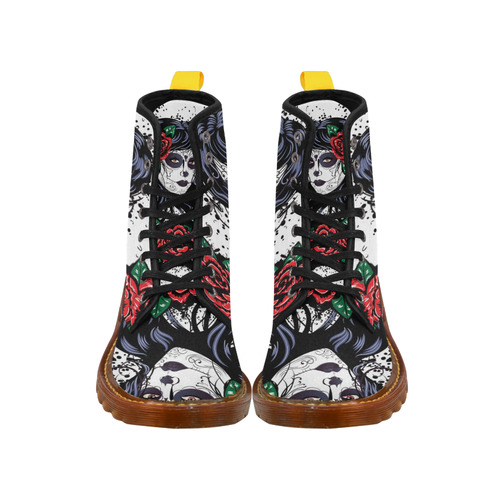 rose skull women Martin Boots For Women Model 1203H