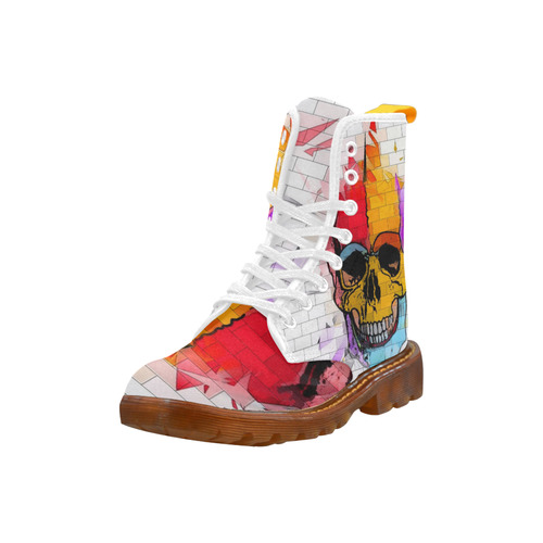 A Skull on Wall by Popart Lover Martin Boots For Women Model 1203H