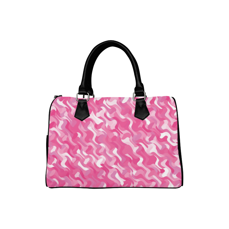 Pink Wavy Shapes Abstract Boston Handbag (Model 1621)