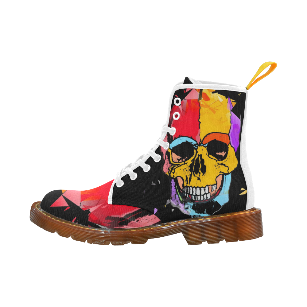 A nice Skull by Popart Lover Martin Boots For Women Model 1203H