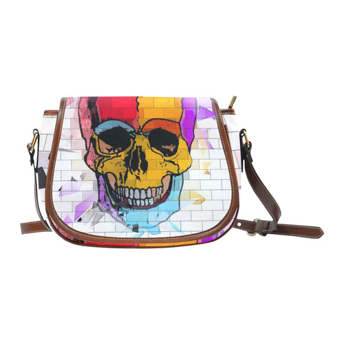 A Skull on Wall by Popart Lover Saddle Bag/Large (Model 1649)