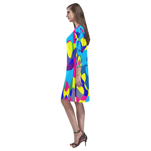 Colorful chaos Rhea Loose Round Neck Dress(Model D22)