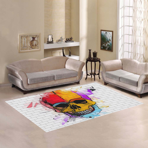 A Skull on Wall by Popart Lover Area Rug7'x5'