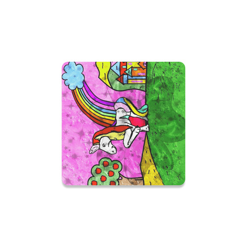 Beautiful Unicorn by Popart Lover Square Coaster