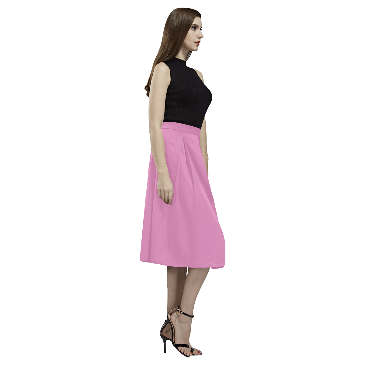 Fuchsia Pink Aoede Crepe Skirt (Model D16)