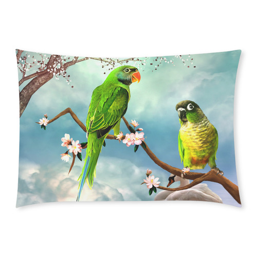 Funny cute parrots Custom Rectangle Pillow Case 20x30 (One Side)