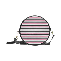 Pink Black Stripes Round Sling Bag (Model 1647)
