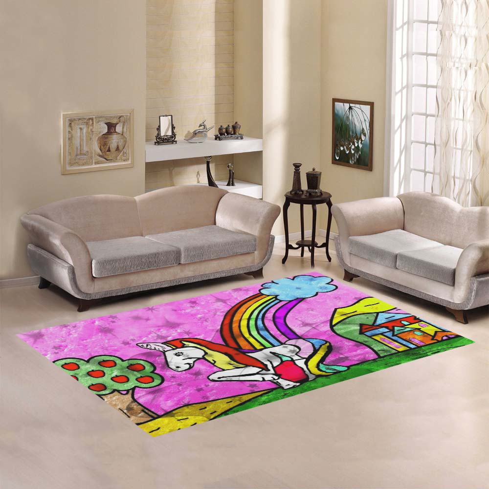 Beautiful Unicorn by Popart Lover Area Rug7'x5'