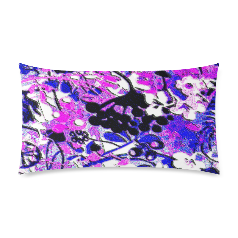 floral Rectangle Pillow Case 20"x36"(Twin Sides)