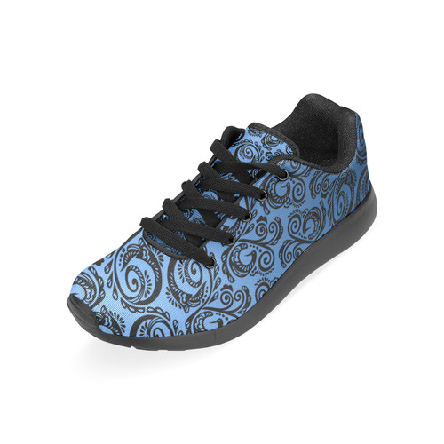Scandinavian Peacock Black & Blue Women’s Running Shoes (Model 020)