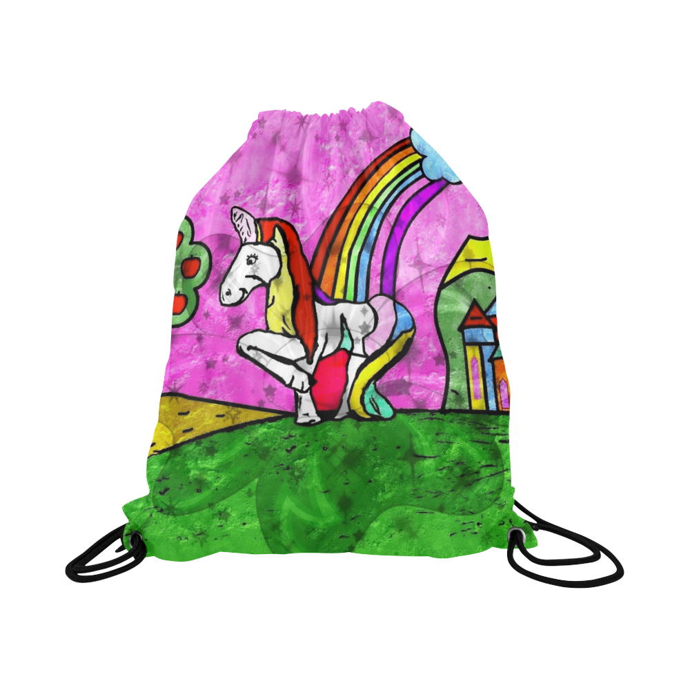 Beautiful Unicorn by Popart Lover Large Drawstring Bag Model 1604 (Twin Sides)  16.5"(W) * 19.3"(H)