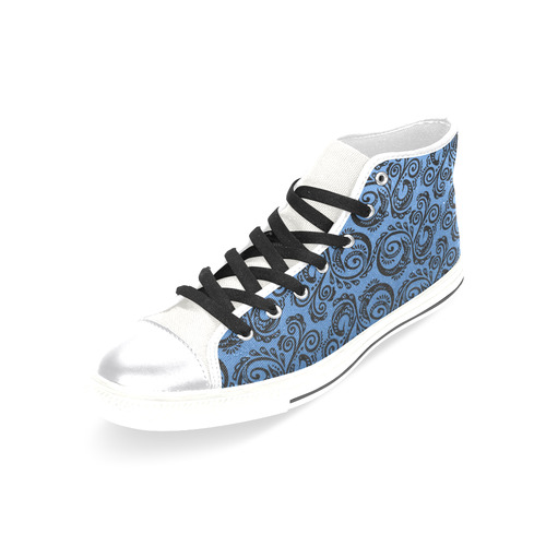 WOMEN'S ELECTRIC BLUE CAT HIGH TOP CANVAS SHOES