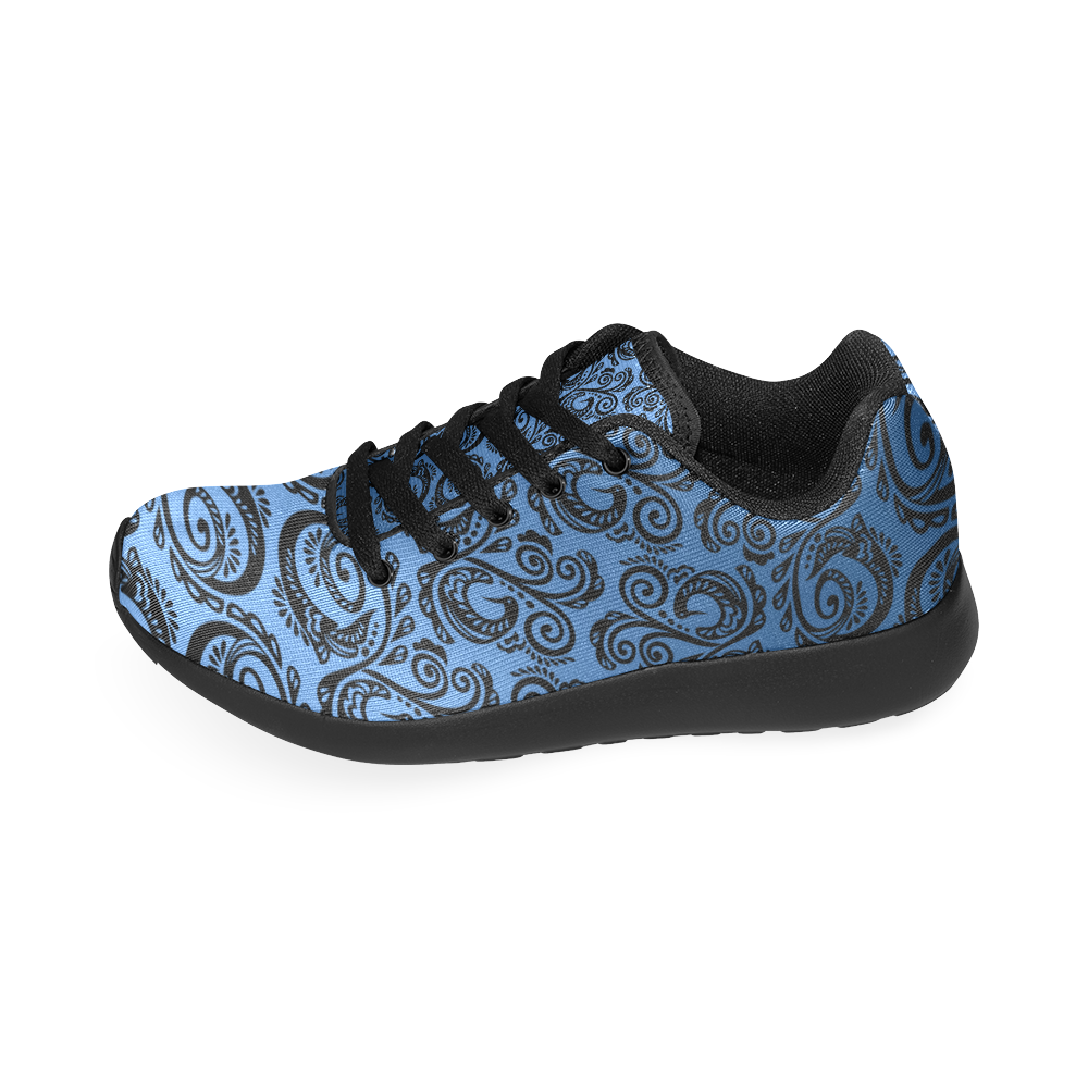 Scandinavian Peacock Black & Blue Women’s Running Shoes (Model 020)