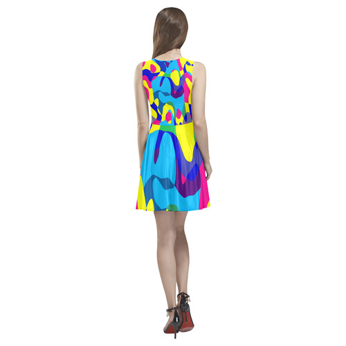 Colorful chaos Thea Sleeveless Skater Dress(Model D19)