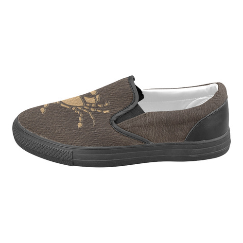 Leather-Look Zodiac Cancer Men's Unusual Slip-on Canvas Shoes (Model 019)