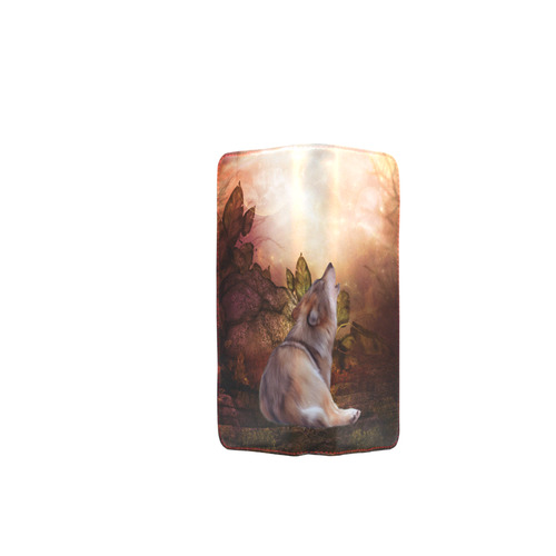 Beautiful wolf in the night Women's Clutch Wallet (Model 1637)