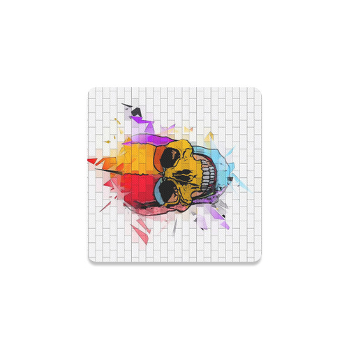 A Skull on wall by Popart Lover Square Coaster