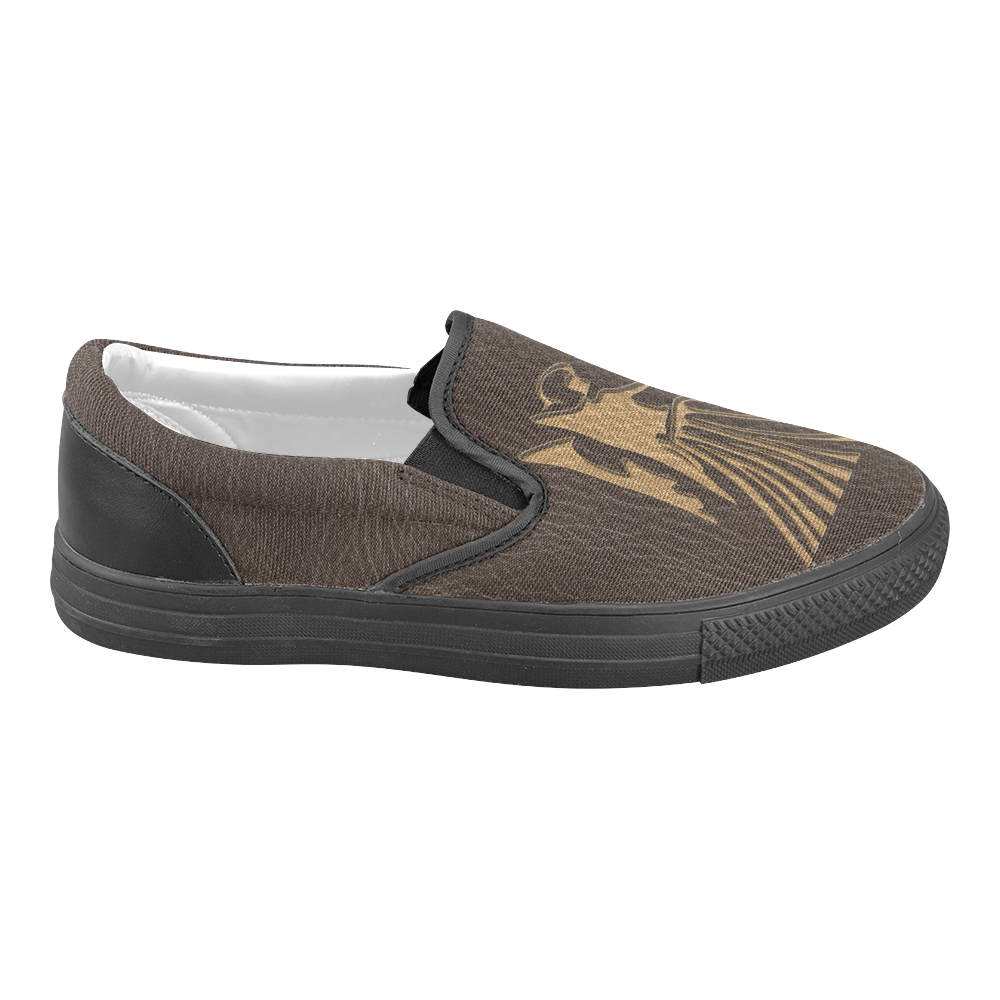 Leather-Look Zodiac Virgo Men's Unusual Slip-on Canvas Shoes (Model 019)