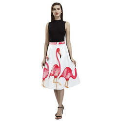 flamingo in white Aoede Crepe Skirt (Model D16)