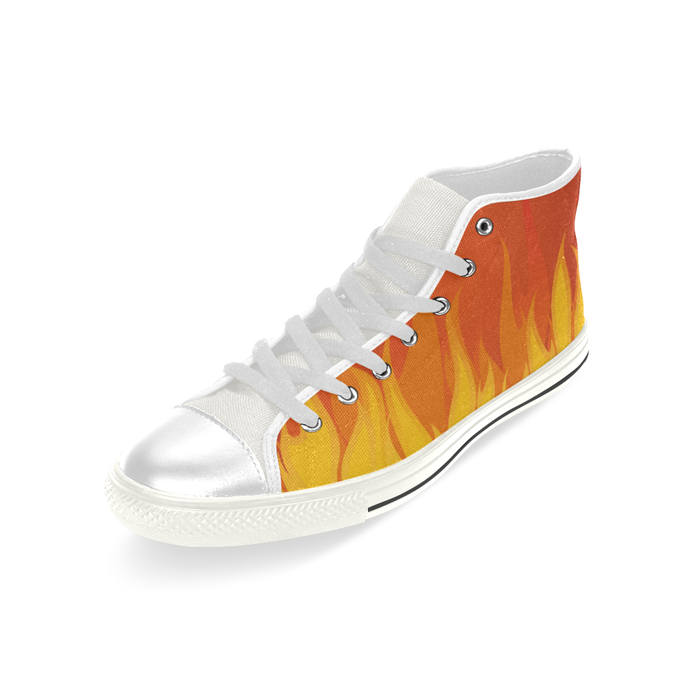 Fire Men’s Classic High Top Canvas Shoes (Model 017)