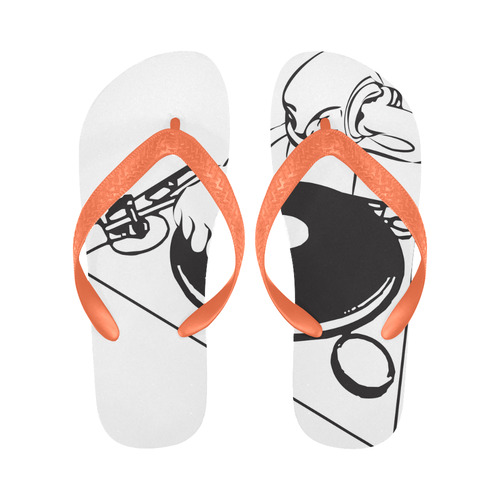 DJ orange Flip Flops for Men/Women (Model 040)