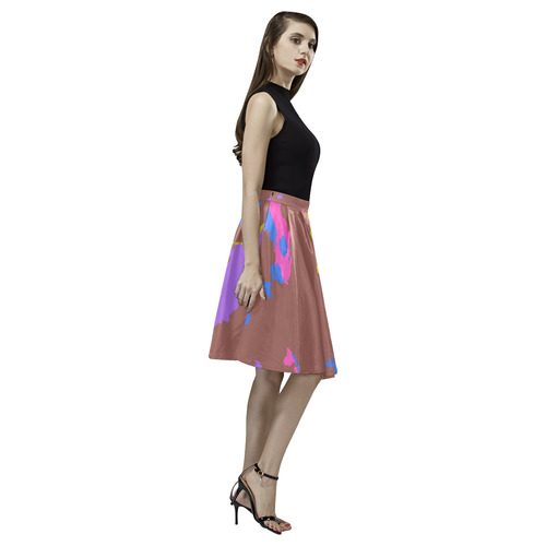 Retro texture Melete Pleated Midi Skirt (Model D15)