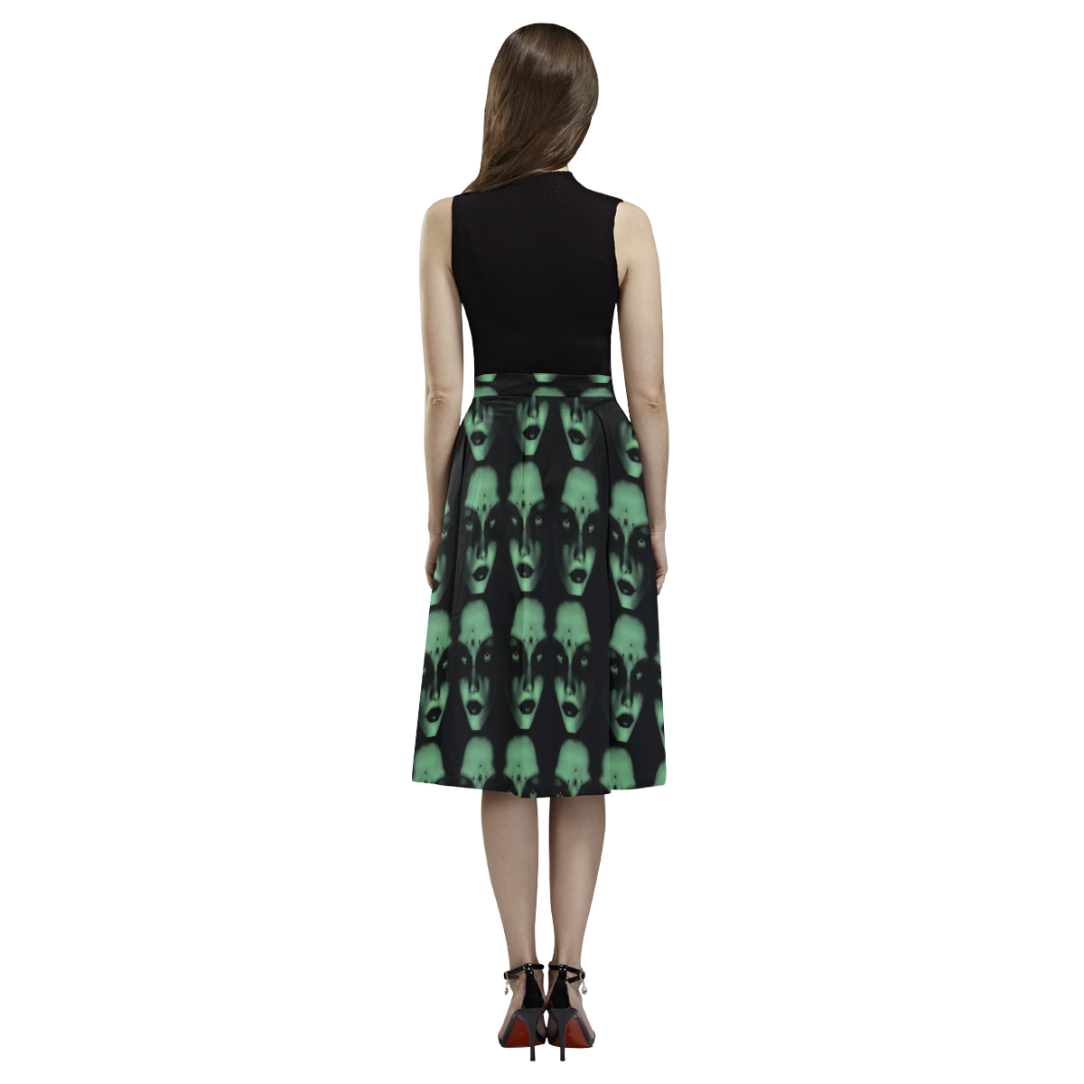 Gothic perfection green Aoede Crepe Skirt (Model D16)