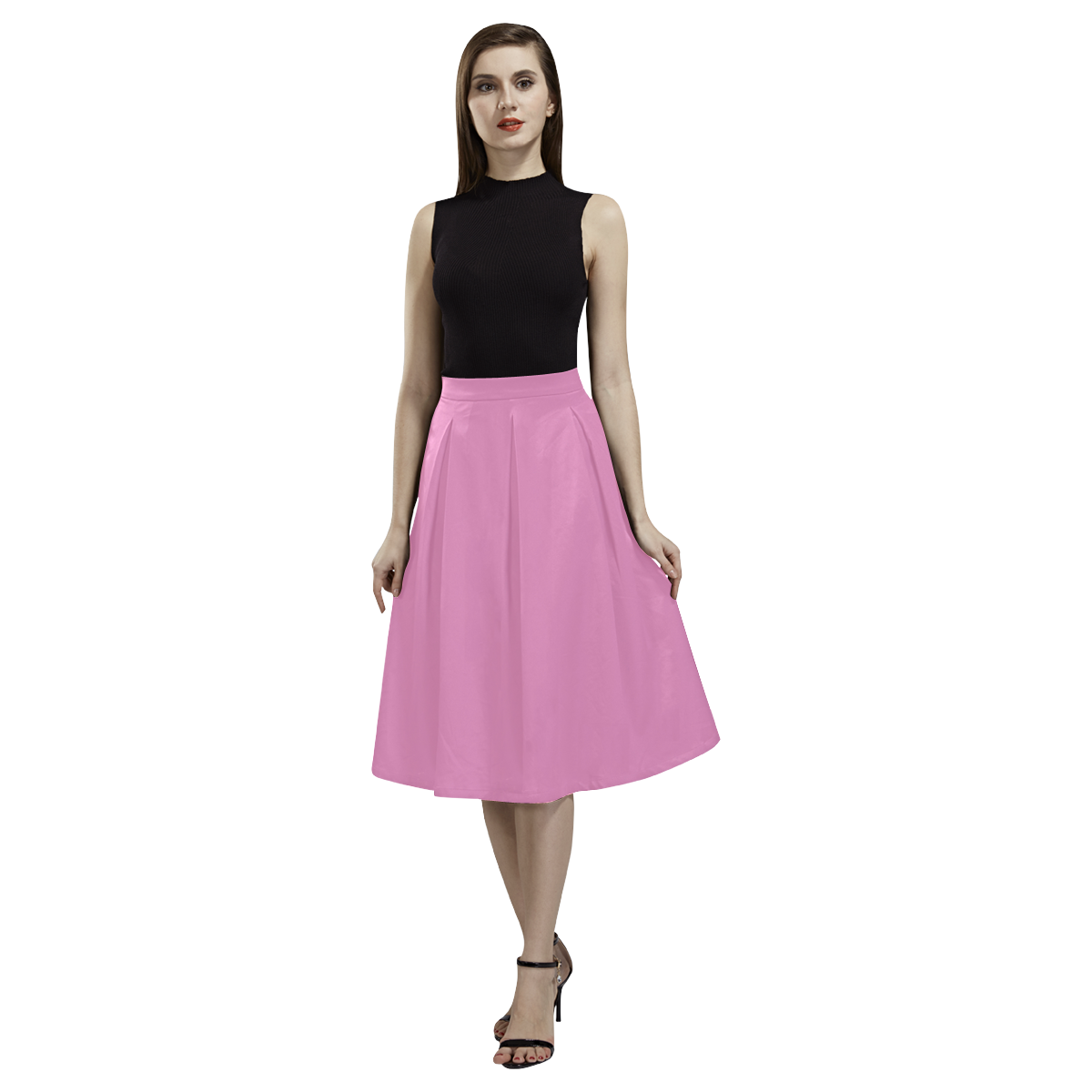 Fuchsia Pink Aoede Crepe Skirt (Model D16)