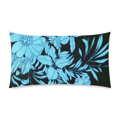 blue floral 1 Rectangle Pillow Case 20"x36"(Twin Sides)