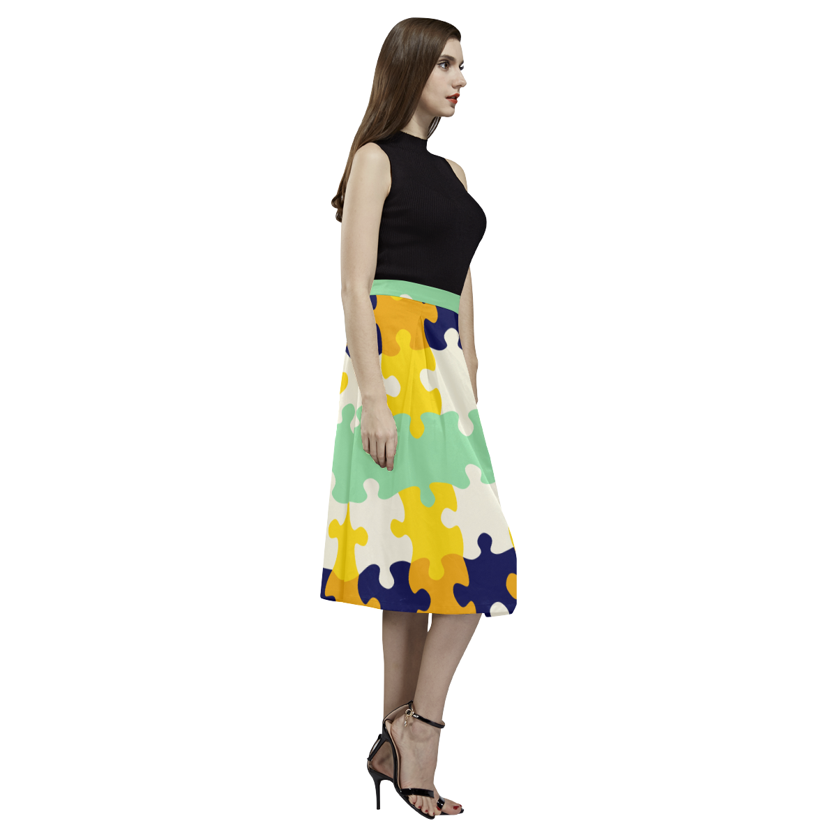 Puzzle pieces Aoede Crepe Skirt (Model D16)