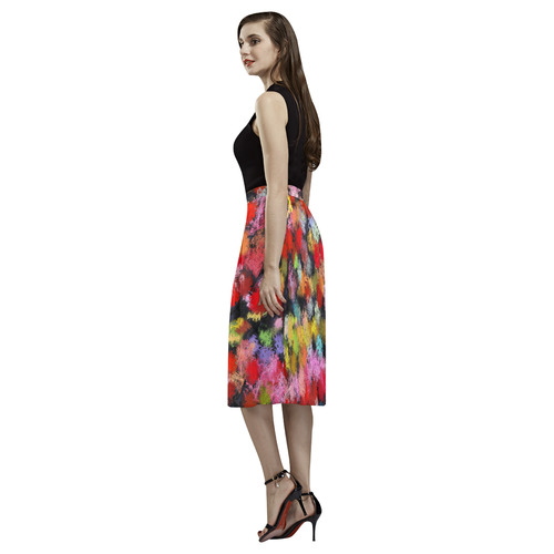 Colorful paint strokes Aoede Crepe Skirt (Model D16)