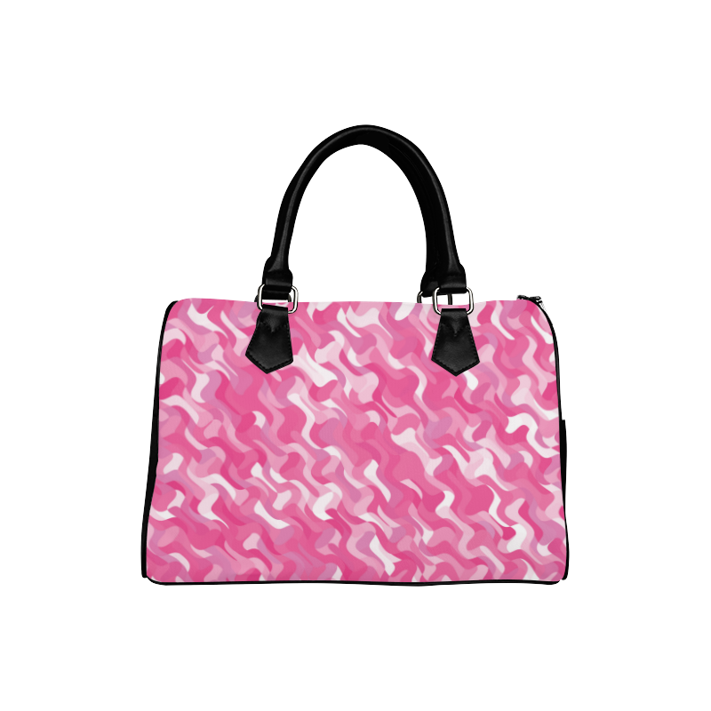 Pink Wavy Shapes Abstract Boston Handbag (Model 1621)