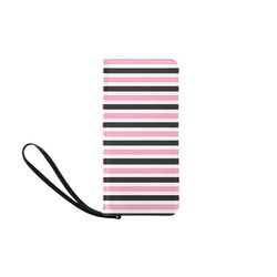 Pink Black Stripes Women's Clutch Purse (Model 1637)