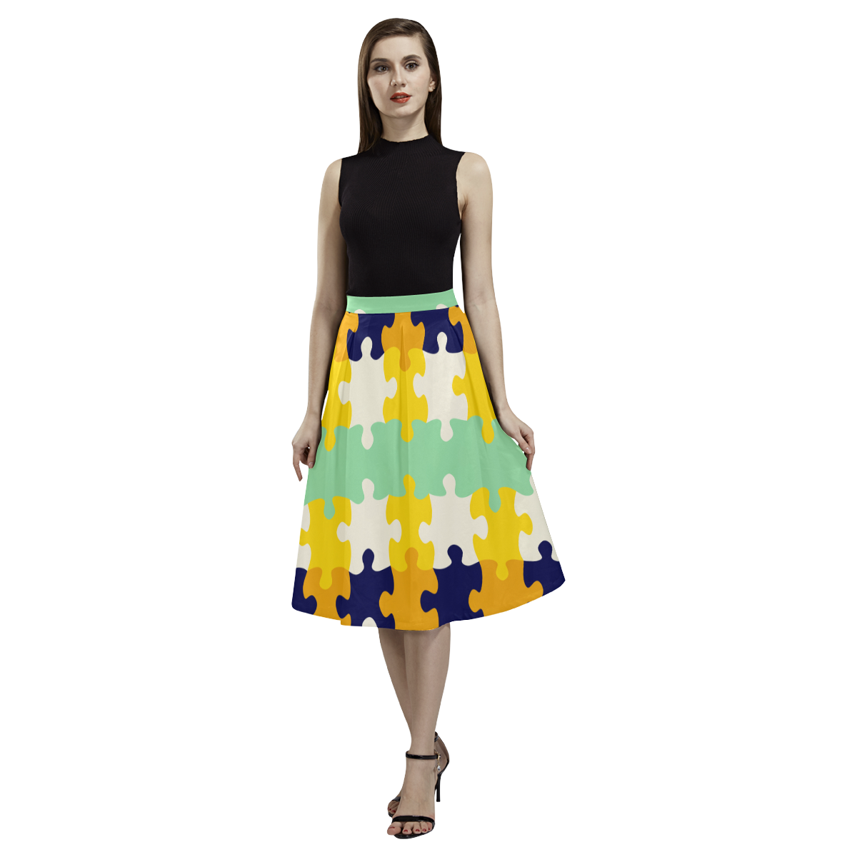 Puzzle pieces Aoede Crepe Skirt (Model D16)