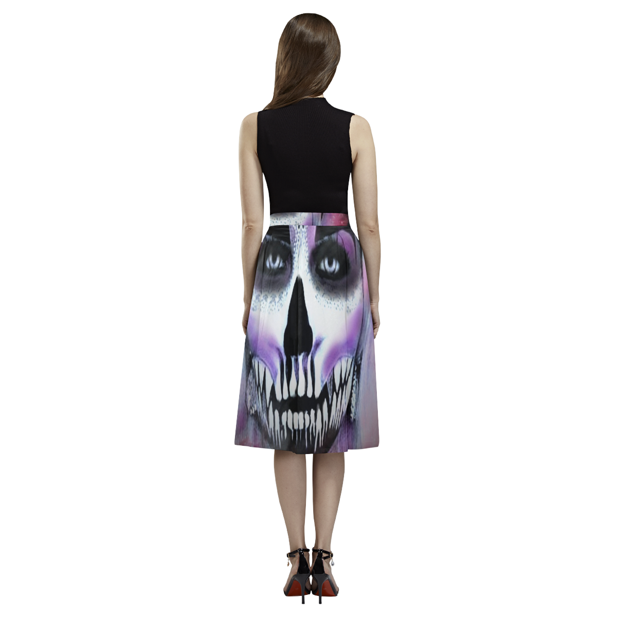 zombie-sugar skull Aoede Crepe Skirt (Model D16)