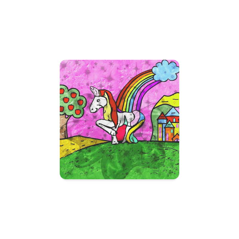 Beautiful Unicorn by Popart Lover Square Coaster
