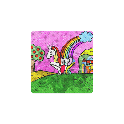 Beautiful Unicorn by Popart Lover Square Coaster