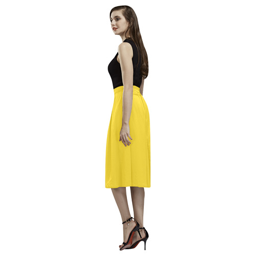 Vibrant Yellow Aoede Crepe Skirt (Model D16)