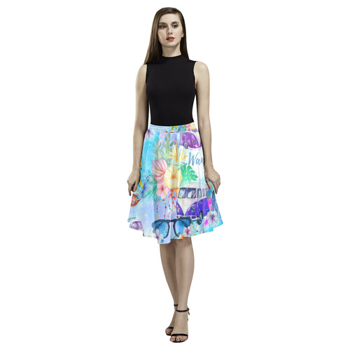 Bohemian Summer Melete Pleated Midi Skirt (Model D15)