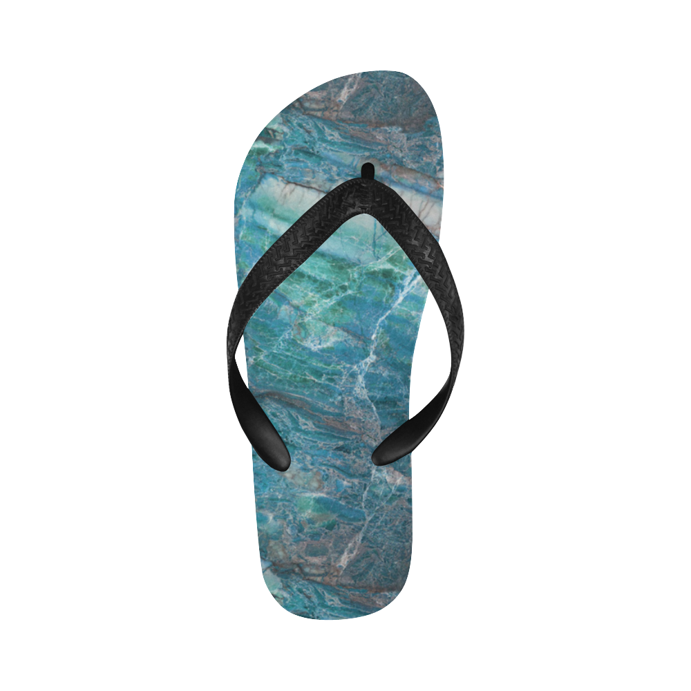Marble - siena turchese Flip Flops for Men/Women (Model 040)