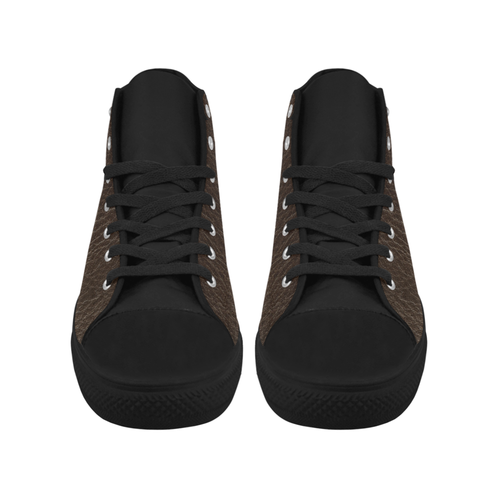 Leather-Look Zodiac Scorpio Aquila High Top Microfiber Leather Women's Shoes/Large Size (Model 032)