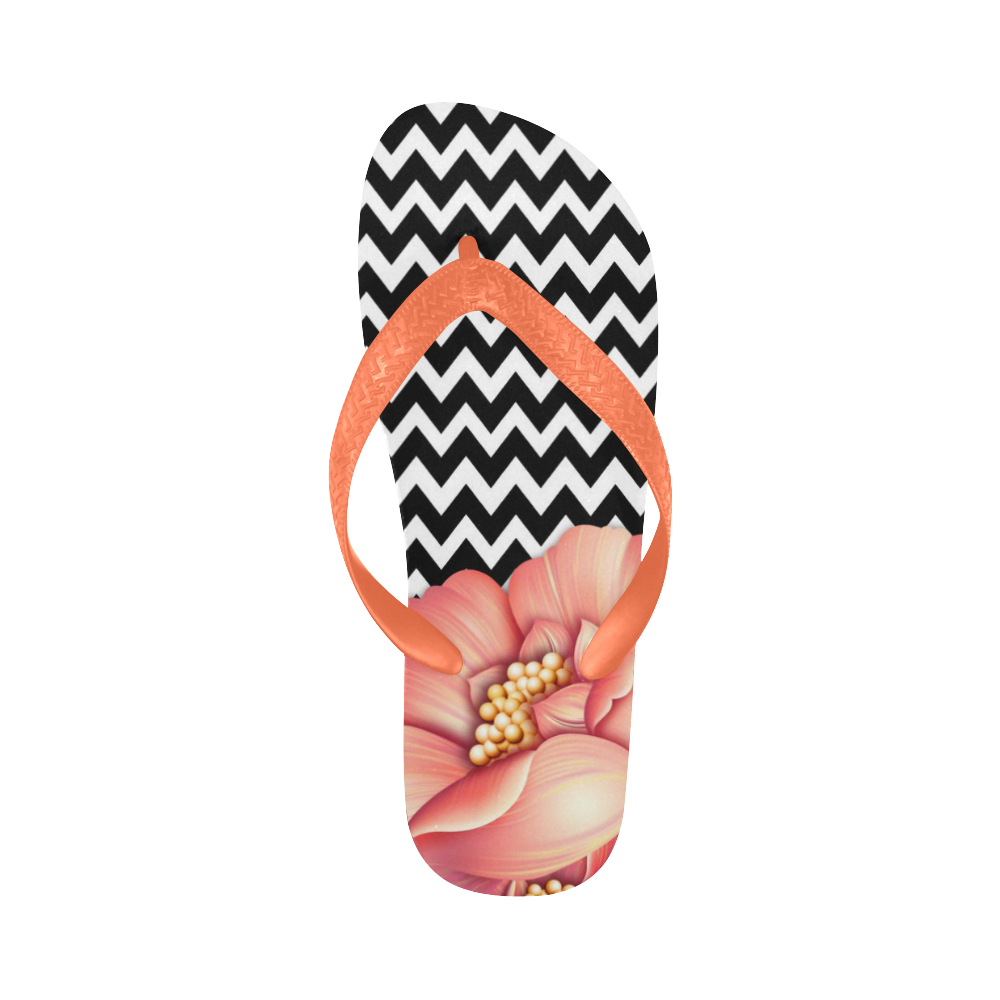 flower power, flowers Flip Flops for Men/Women (Model 040)