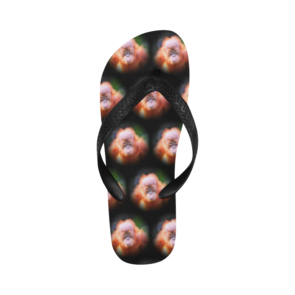 cute animal drops- Baby Orang by JamColors Flip Flops for Men/Women (Model 040)