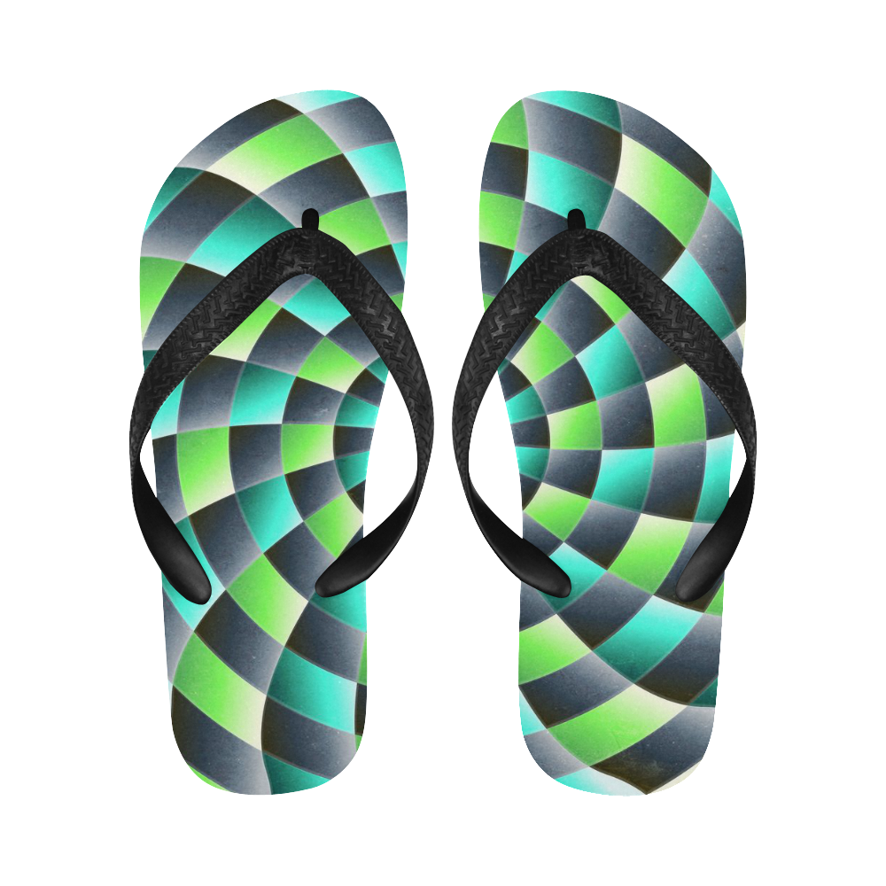 glossy spirals Flip Flops for Men/Women (Model 040)