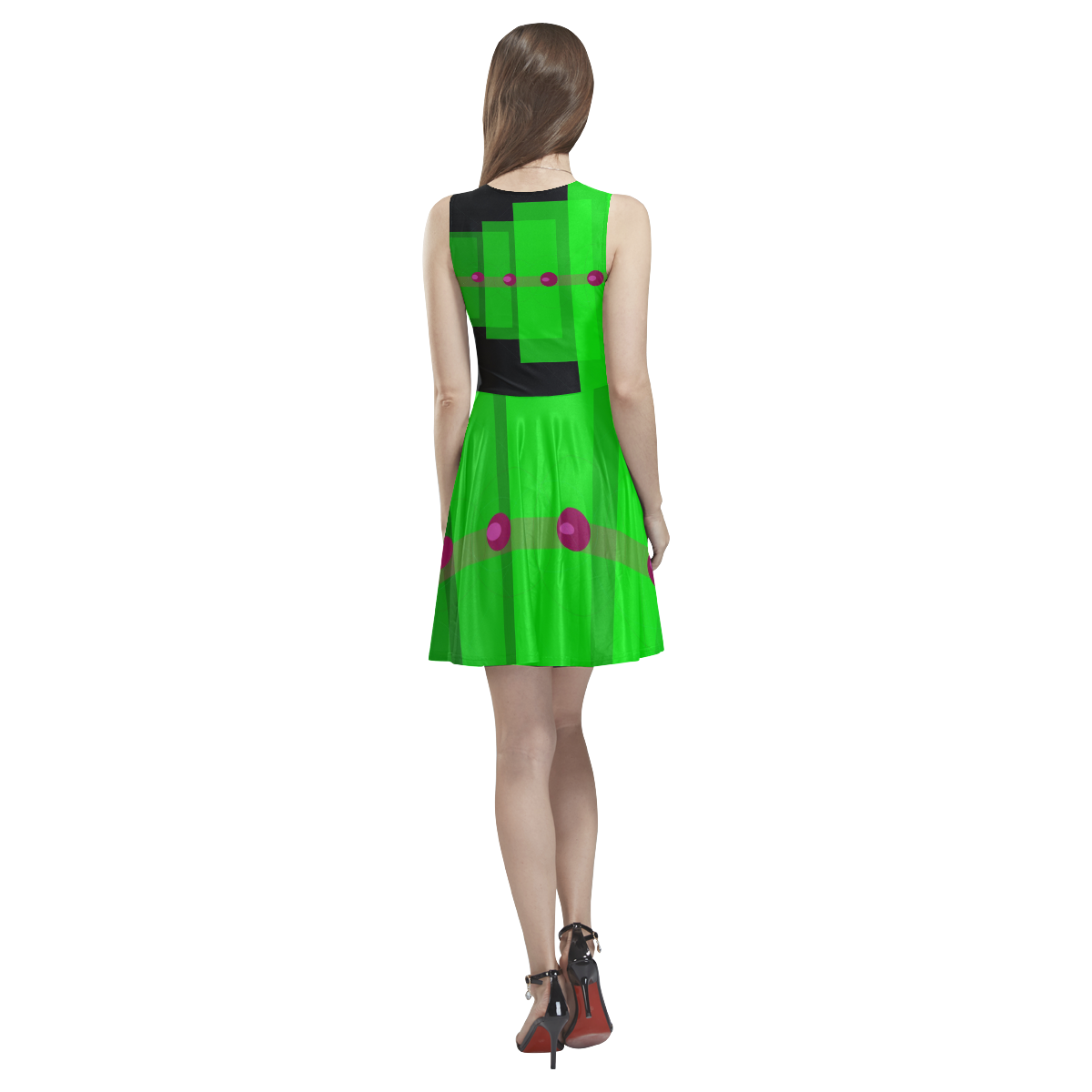 spring Thea Sleeveless Skater Dress(Model D19)