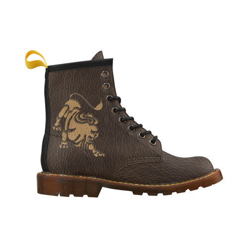 Leather-Look Zodiac Leo High Grade PU Leather Martin Boots For Women Model 402H