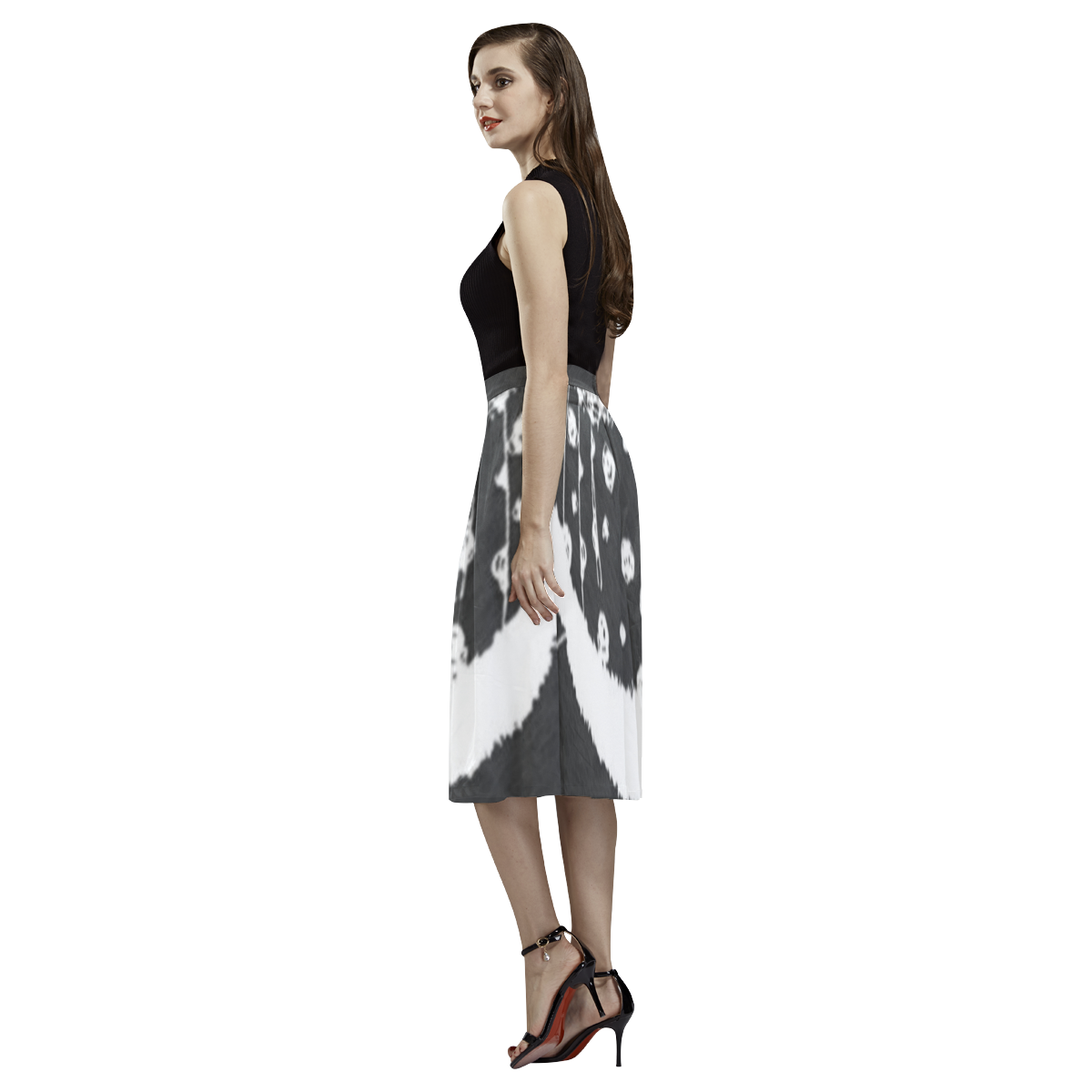 Furry Floral Aoede Crepe Skirt (Model D16)