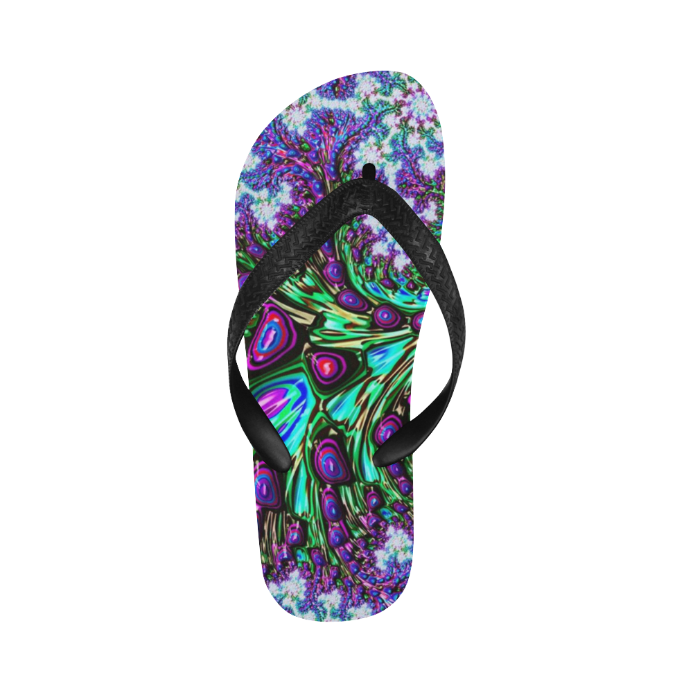 more colors in life fractal 24A Flip Flops for Men/Women (Model 040)