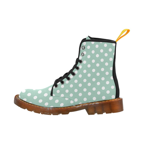 Aqua Polka Dots Martin Boots For Women Model 1203H